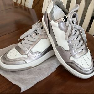 NIB Pewter & White Sneakers- ShuShop